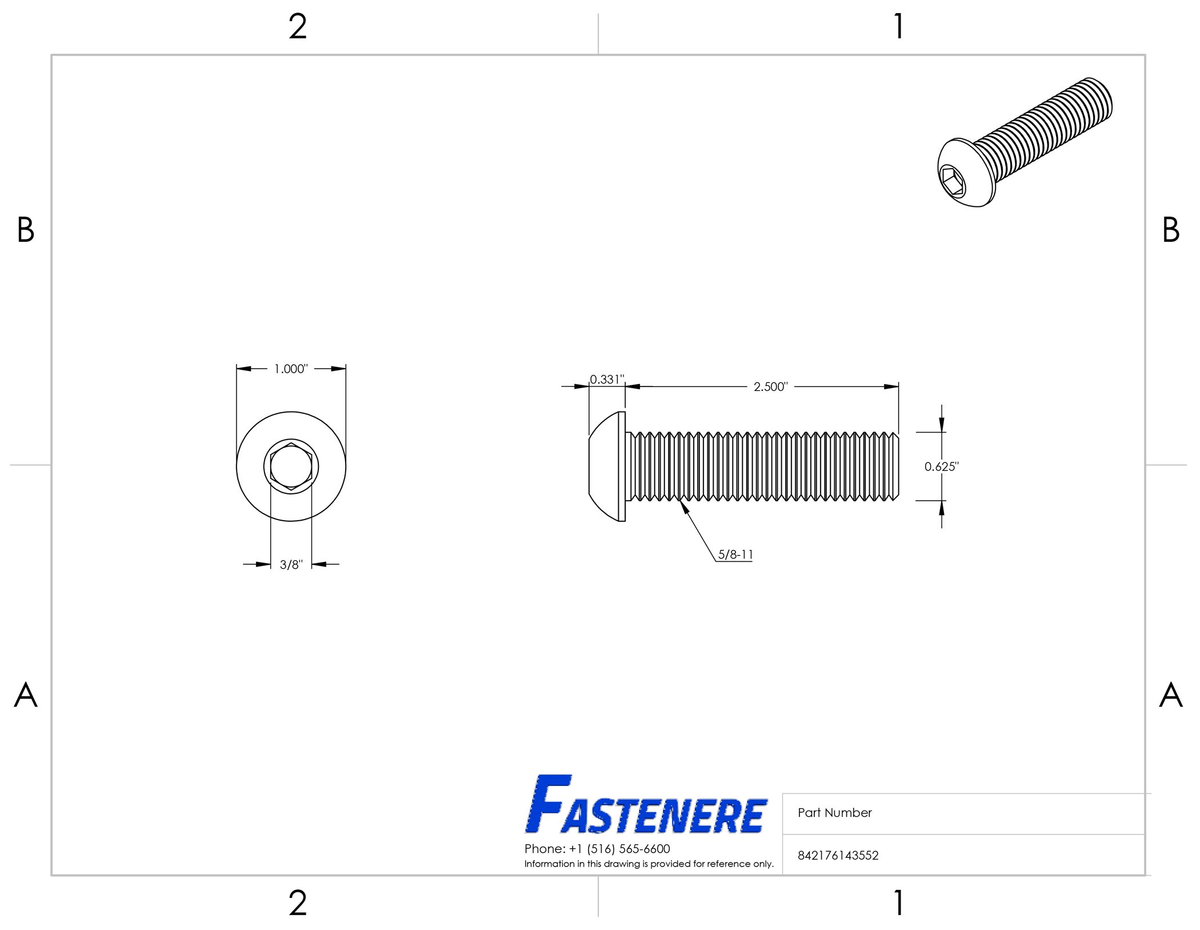 Button Head Socket Cap Screws 18-8 Stainless Steel 5 count G715175