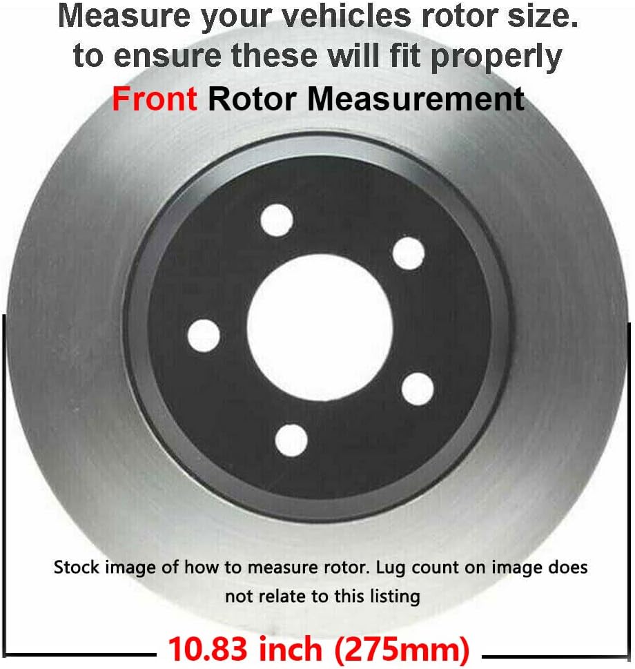 10.83 (275mm) Front Drilled and Slotted Disc Rotors + Brake Pads 6pc Set X24904