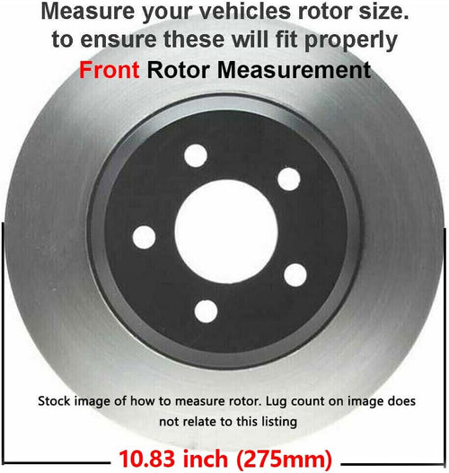 10.83 (275mm) Front Drilled and Slotted Disc Rotors + Brake Pads 6pc Set X24904