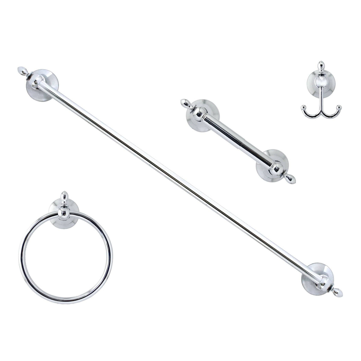 4 Piece Bathroom Hardware Set Polished Chrome S54314