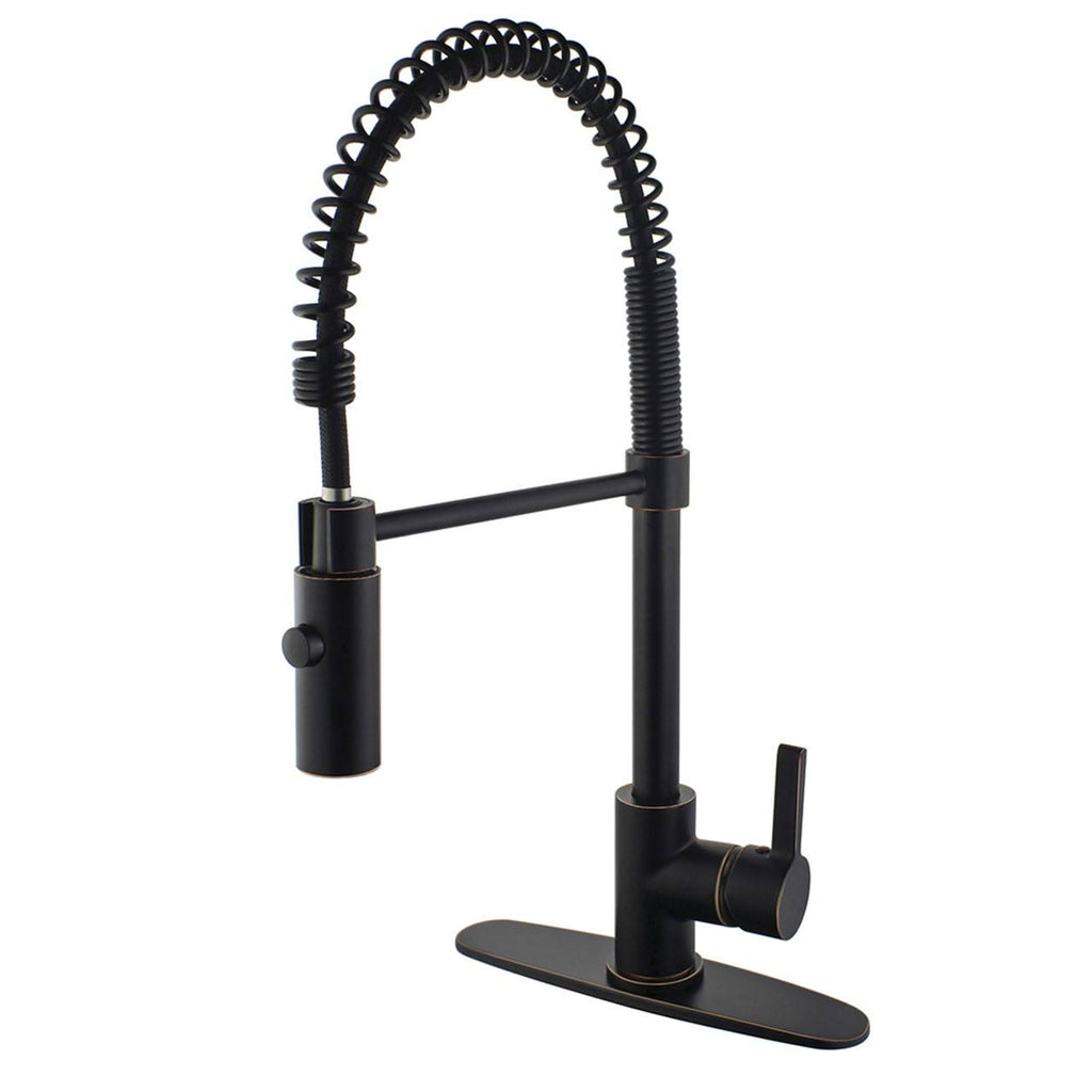 Single Handle Pull Down Kitchen Faucet Naples Bronze O500