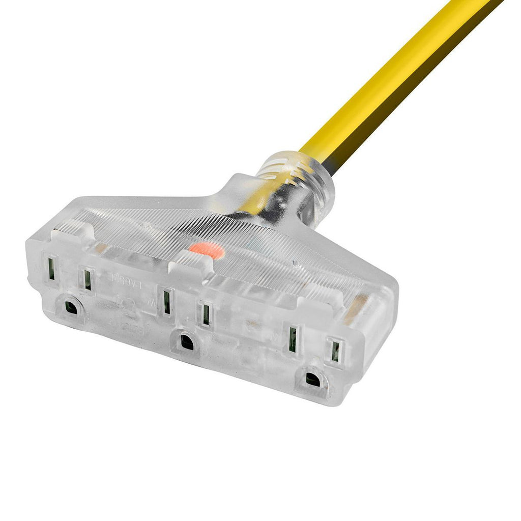 50 ft. 12/3 Gauge Multiple Outlet Extension Cord with Indicator Light, Yellow, Black A990