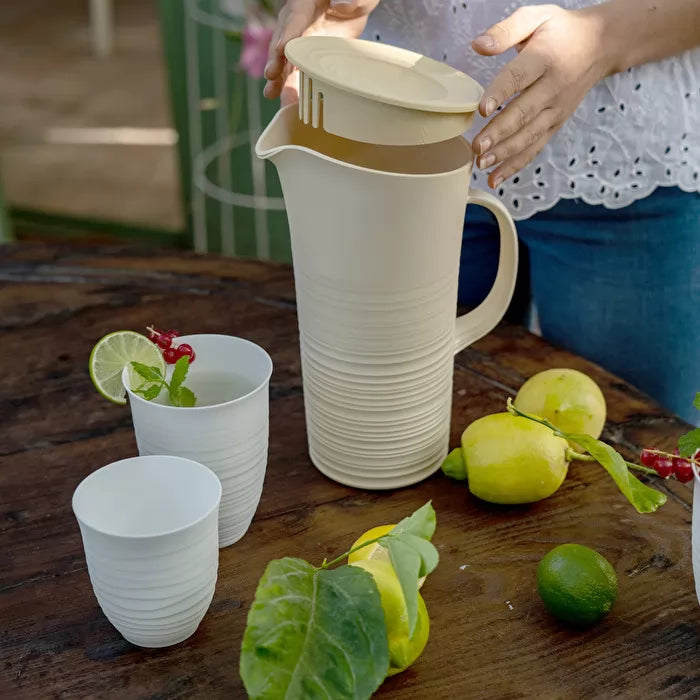 White Pitcher With Lid I55350
