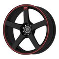 Matte Black Wheels with Red Stripe G420