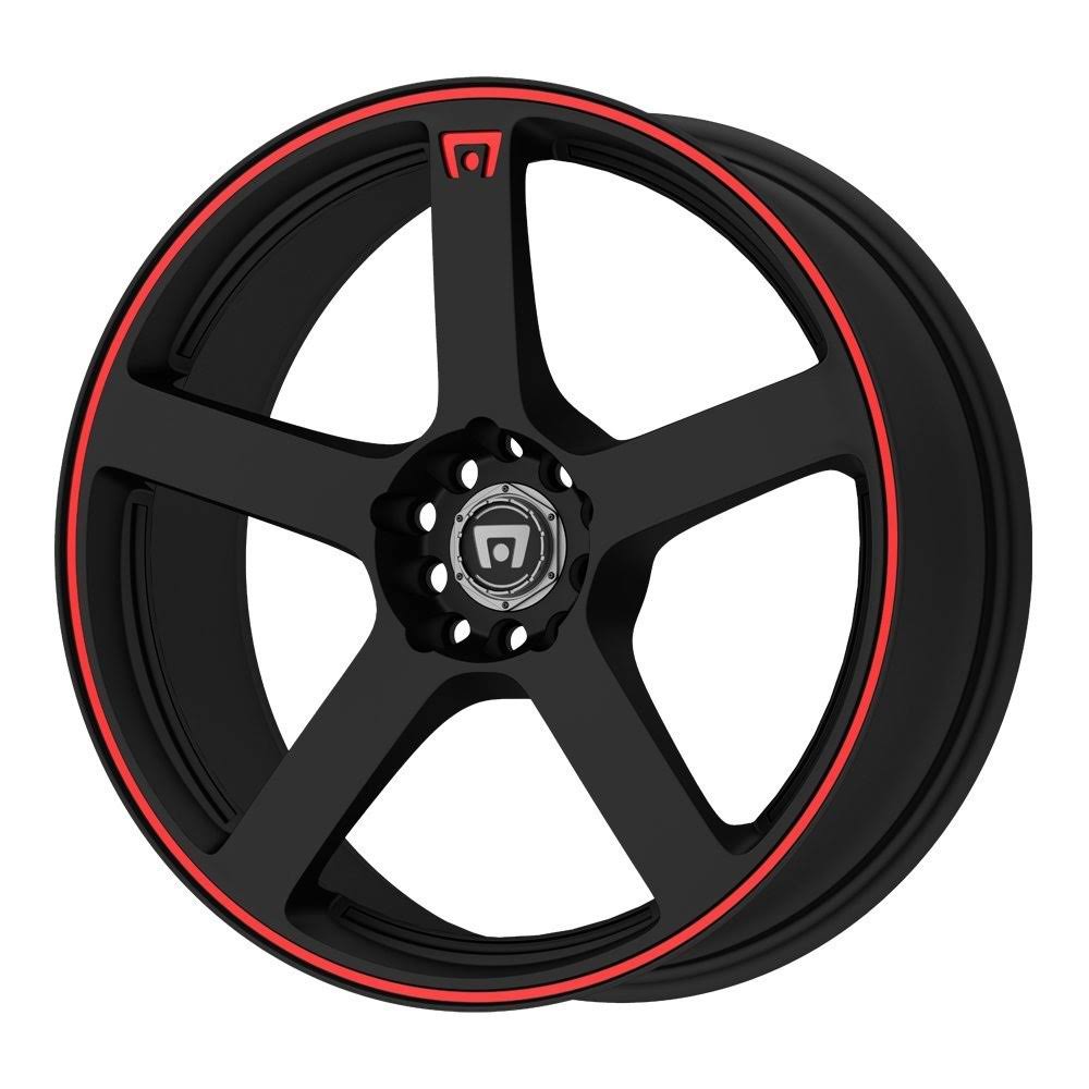 Matte Black Wheels with Red Stripe G420