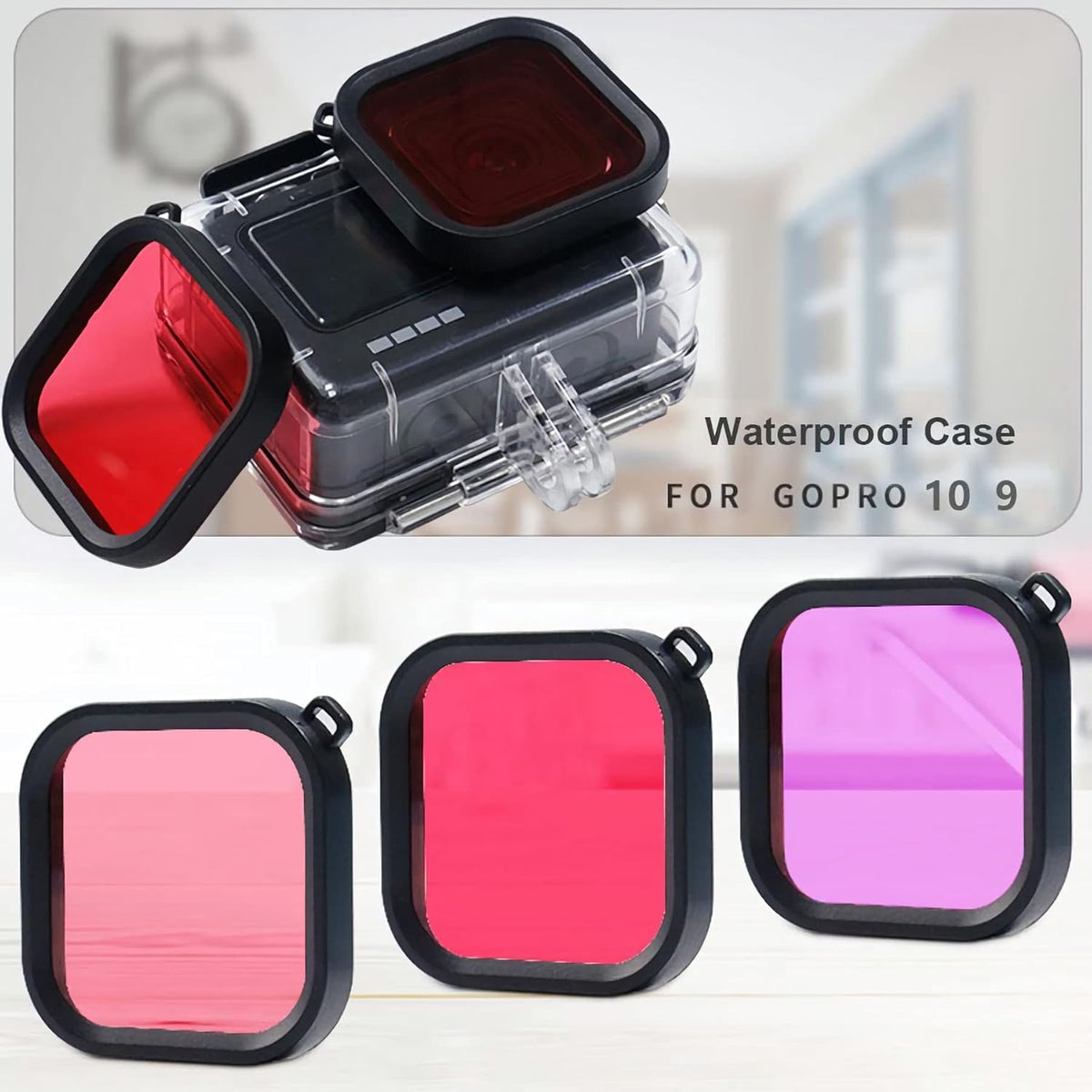 Accessories Kit Waterproof Housing Case Filter Protector Lens Screen Tempered Glass Mount Set B129331