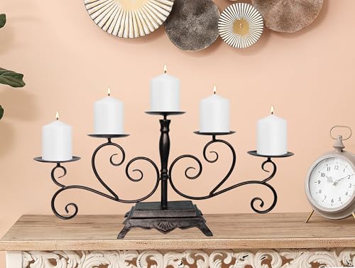 Black Iron Candelabra Candle Holder M839