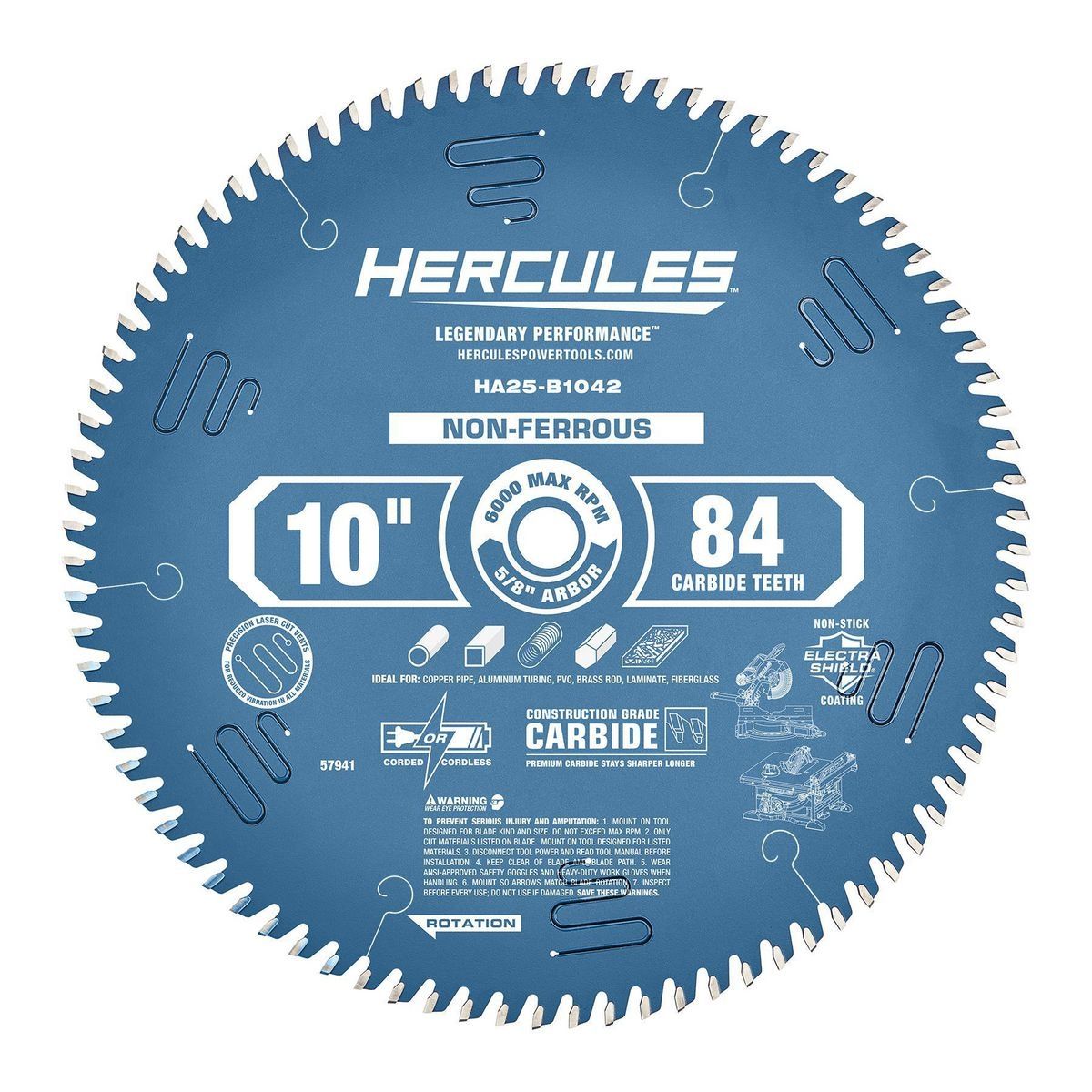 10 in. 84T Laminate Plastics Nonferrous Metal-Cutting Miter and Table Saw Blade T245688