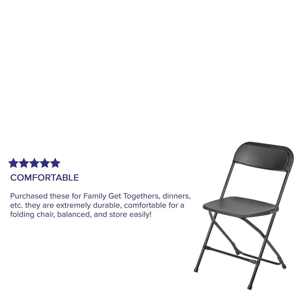 Black Plastic Folding Chair 2 Pack W9575