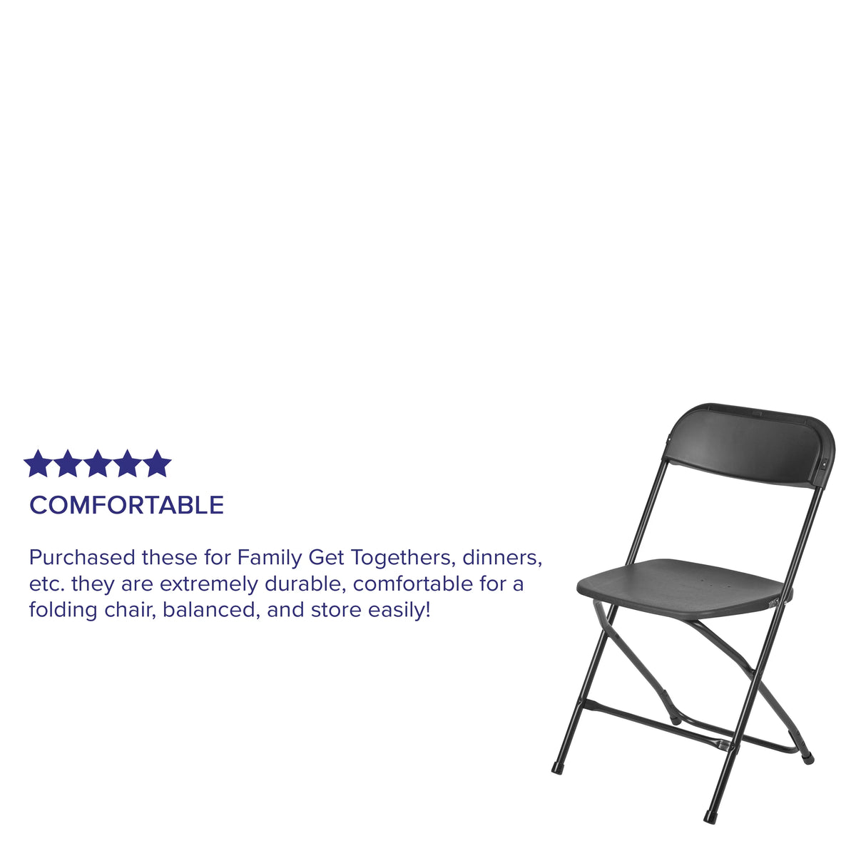Black Plastic Folding Chair 2 Pack W9575