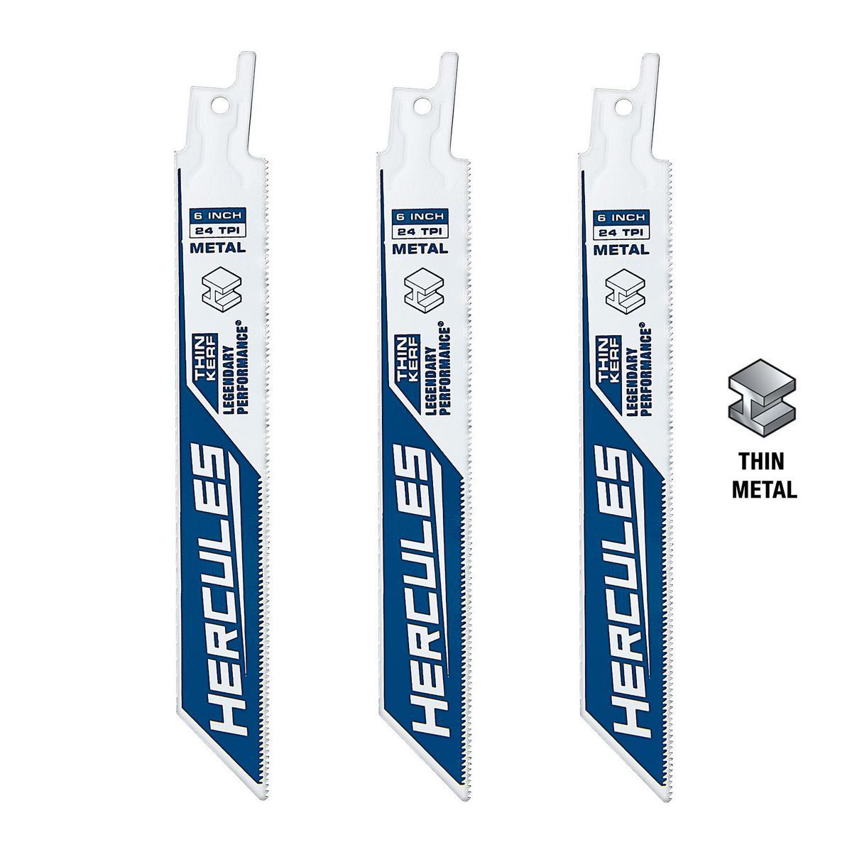 6 in. 24 TPI Bi-Metal Reciprocating Saw Blades 3-Pack Q851109
