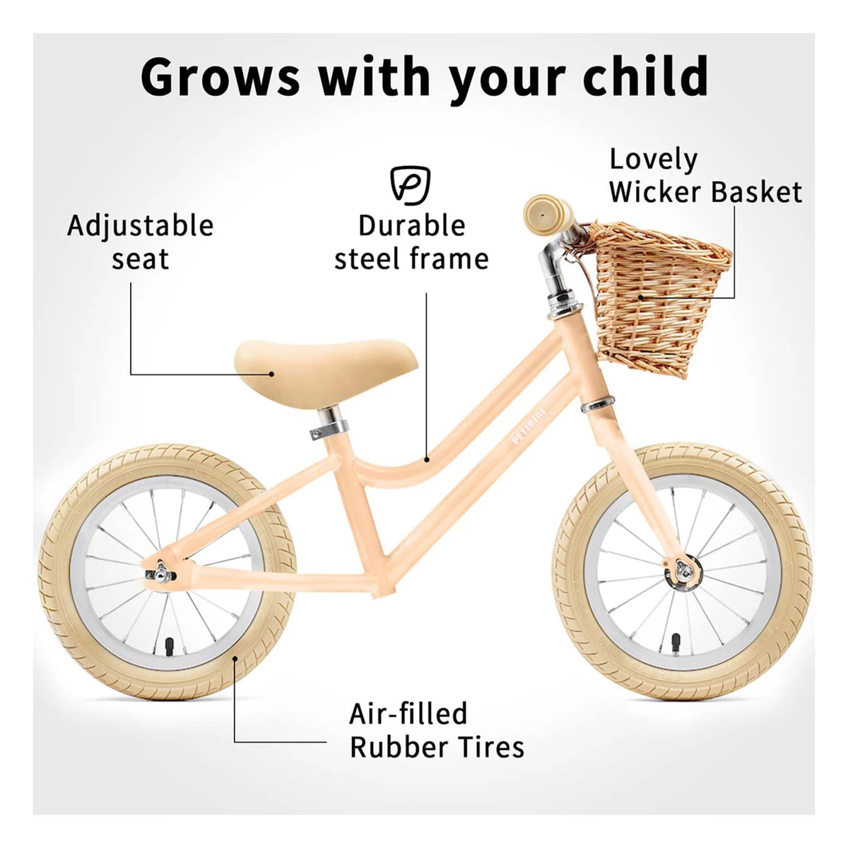 12 Inch Kids Balance Bike with Basket X2081
