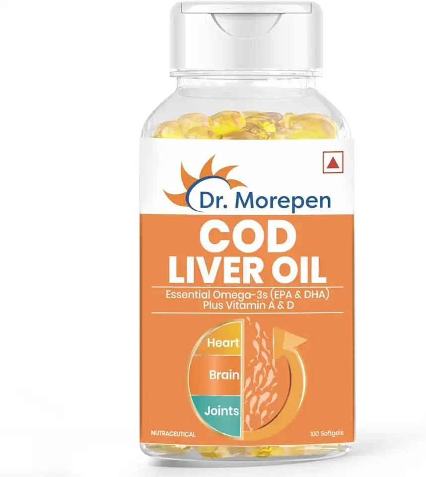 COD Liver Oil Capsules Omega 3 EPA DHA 100 Softgels M5133
