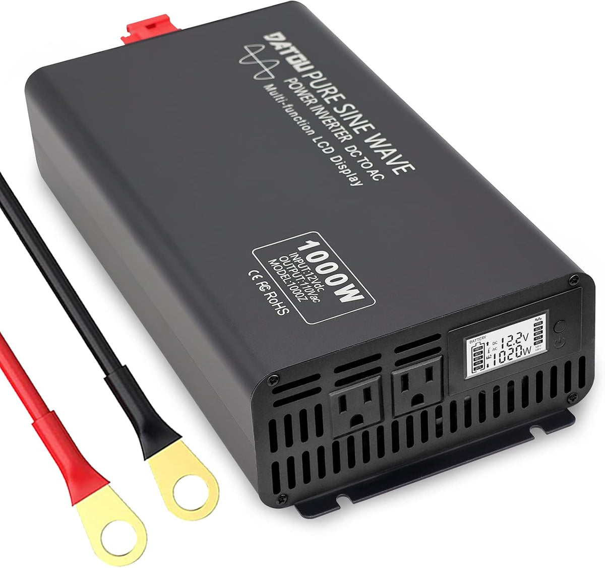 2000W Pure Sine Wave Inverter 12V to 110V with 2 AC Outlets N834250