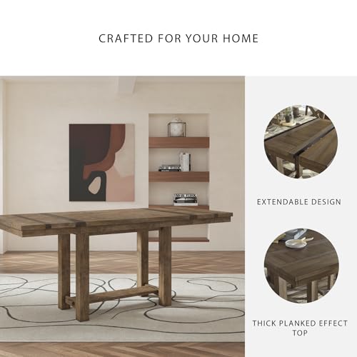 White Dining Extension Table with Trestle Base O783241