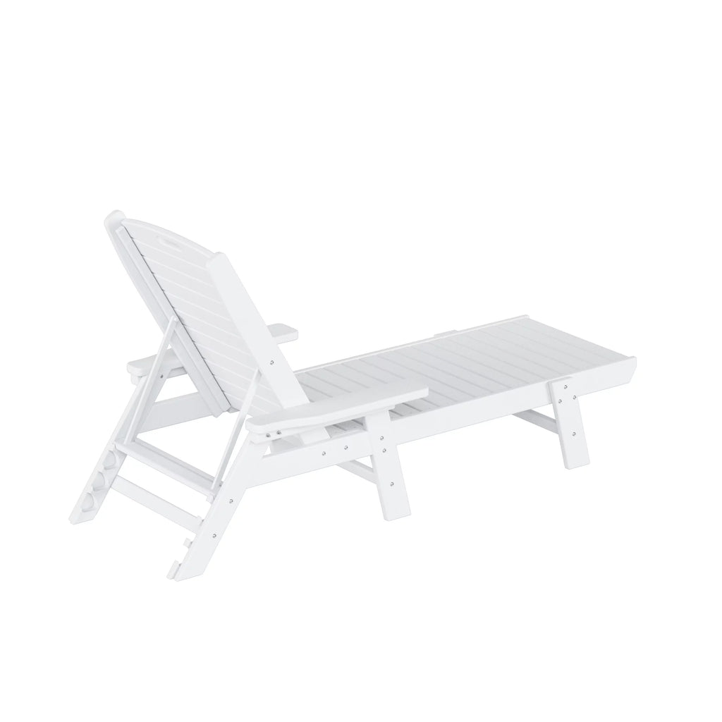 White Outdoor Lounge Chairs Set of 2 T5878