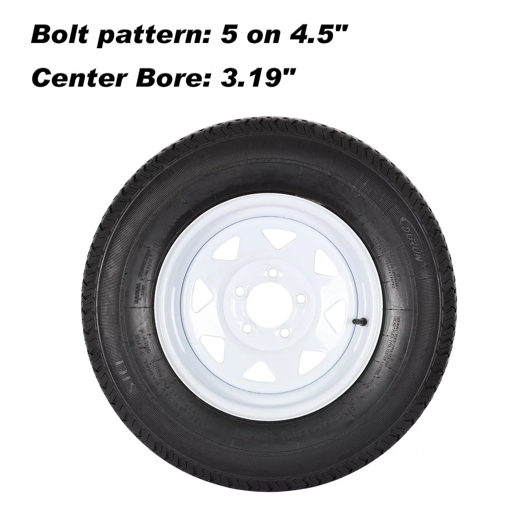 ST205/75R14 8-Ply Trailer Tire with Rim Set of 2 H3936