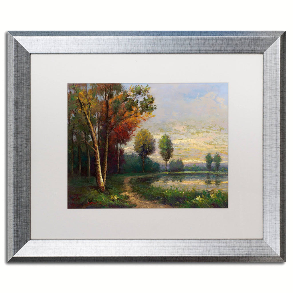 Framed Landscape with A Lake Art 16x20-Inch W566