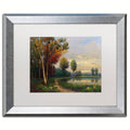 Framed Landscape with A Lake Art 16x20-Inch W566