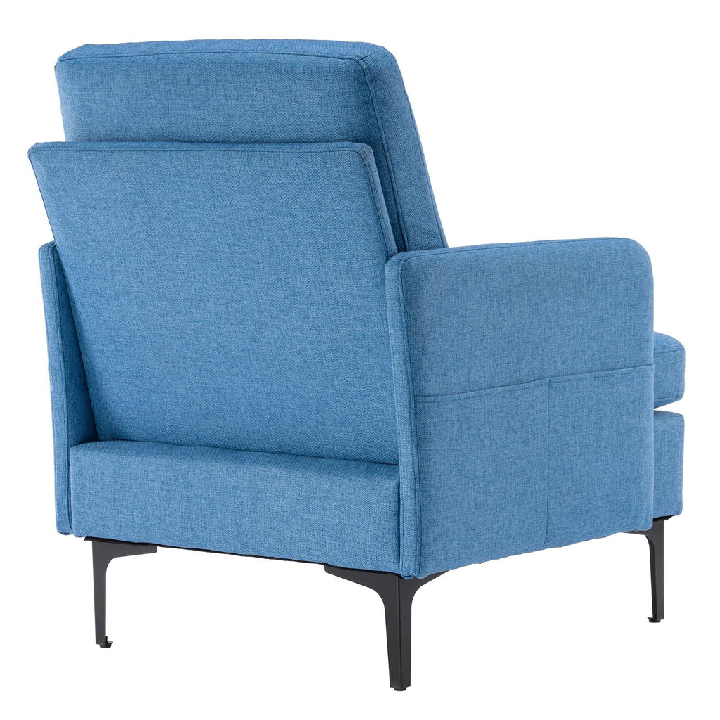 Fabric Arm Chair with Side Bags Dark Gray Z6728