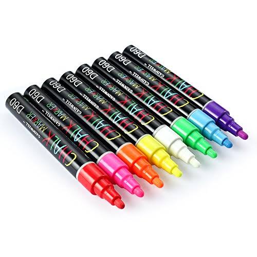 8 Bright Colors Liquid Chalk Marker 6mm Chisel NIB A977154