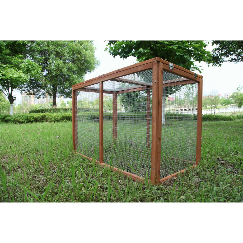 Wooden Chicken Coop Rabbit Hutch with Mesh Run Q55297