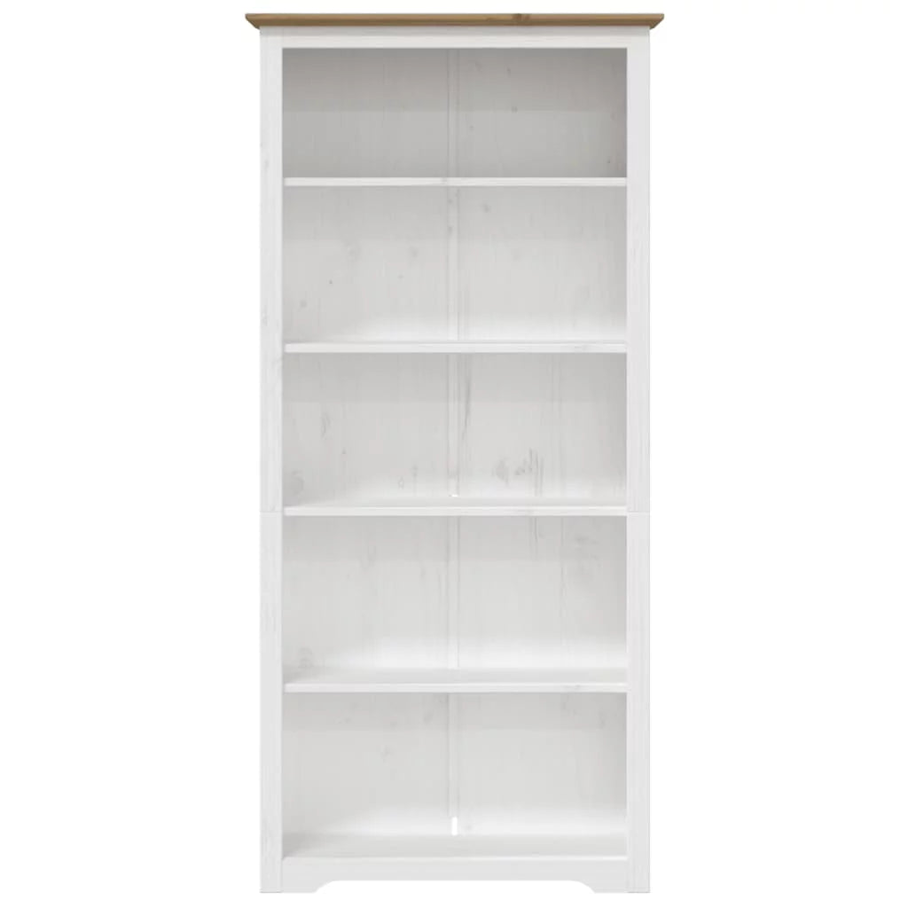 Brown 5-Tier Solid Wood Pine Bookcase T503193