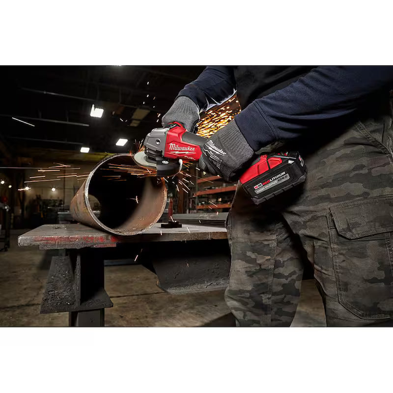 18V Lithium-Ion Brushless Cordless 4-1/2 in./5 in. Grinder and Hammer Drill L168033