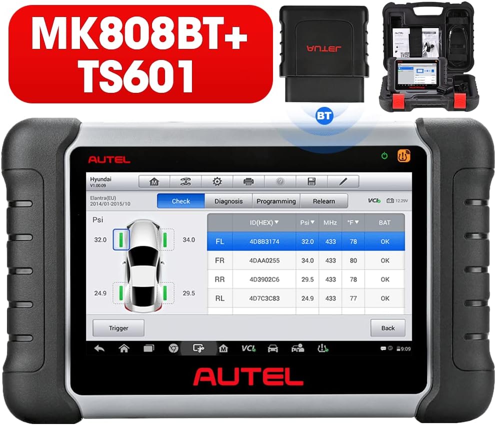 2022 Autel Scanner MaxiCOM MK808TS, Combination of Autel MK808BT and TS608, OE-Level TPMS Scan Tool with 28+ Service Functions, All Systems Diagnoses, Activate/Program/Relearn TPMS Sensors K628