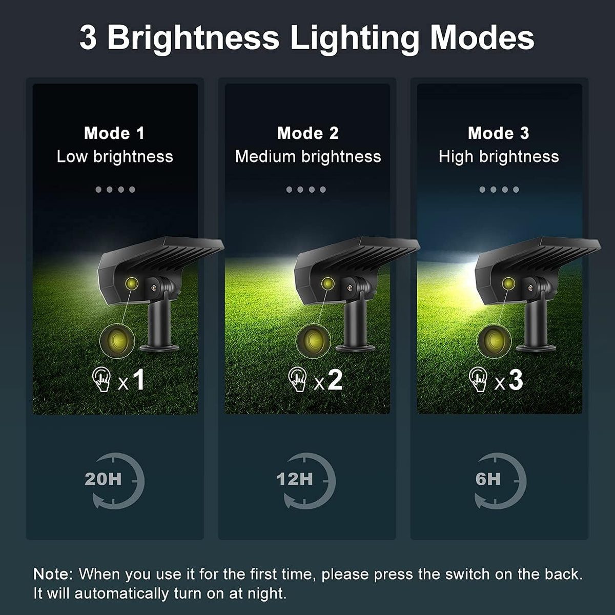48 LEDs IP65 2 in 1 Solar Spotlights 8 Pack Cold White K947327