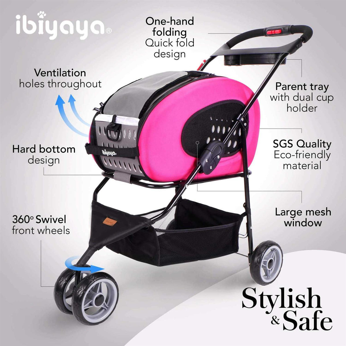 5-in-1 EVA Pet Carrier Stroller Y871