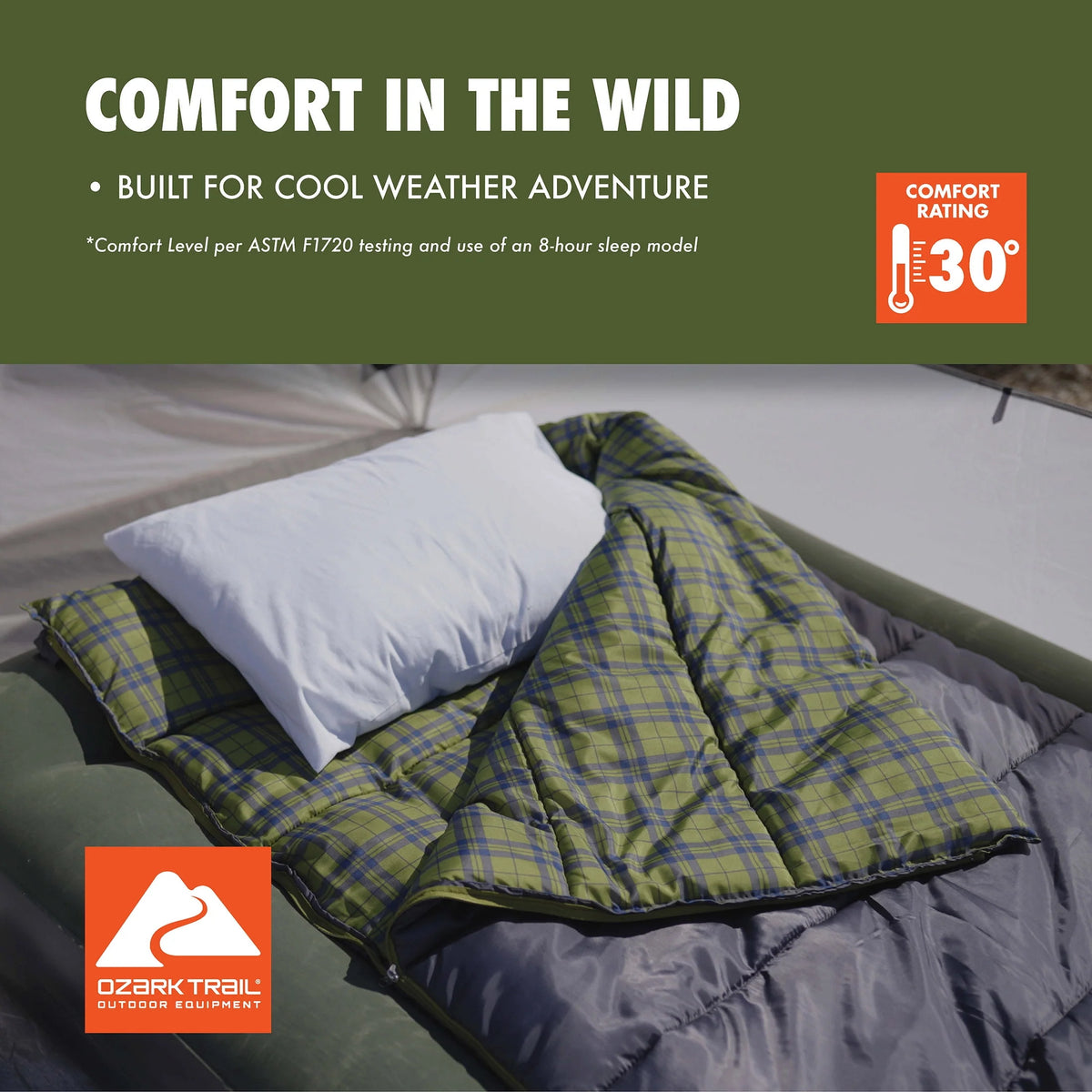 Oversized 30-Degree Rectangular Sleeping Bag H185