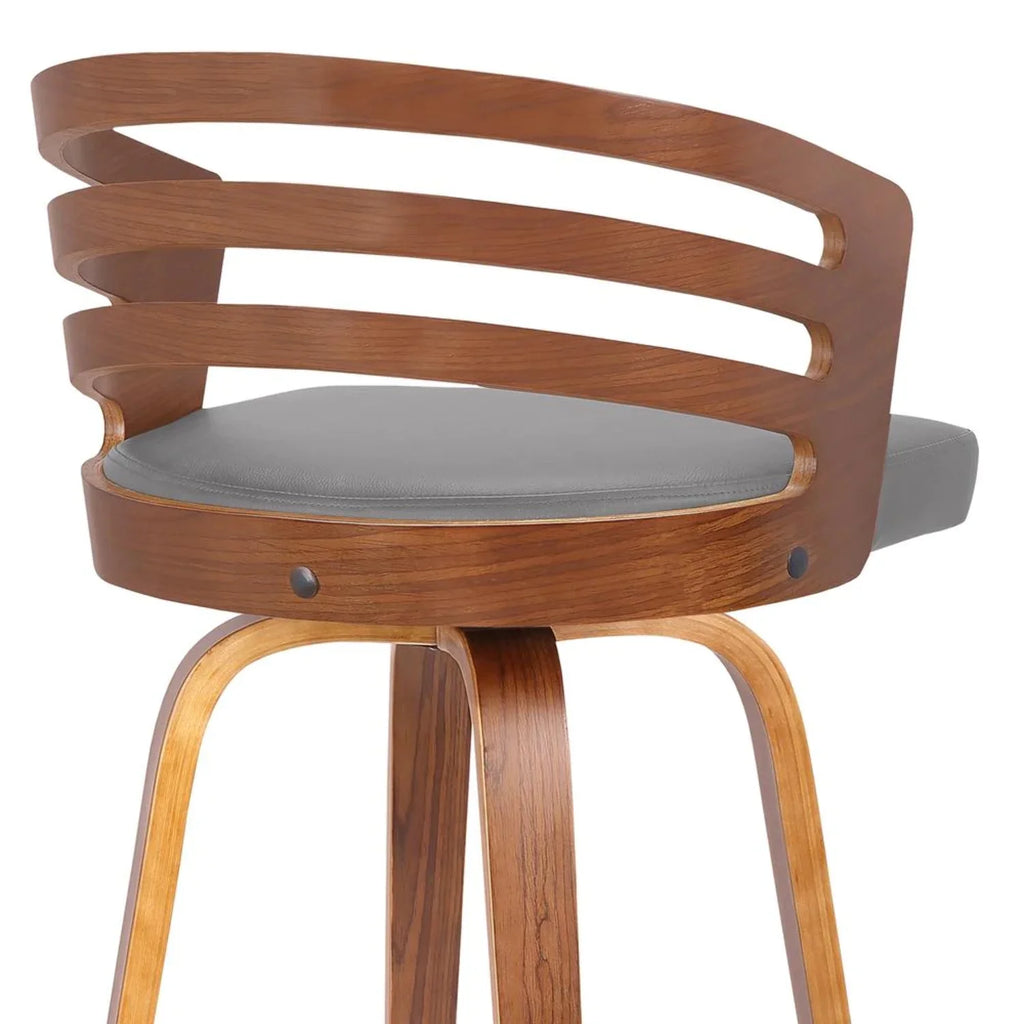 26" Faux Leather Wood Swivel Counter Stool M824