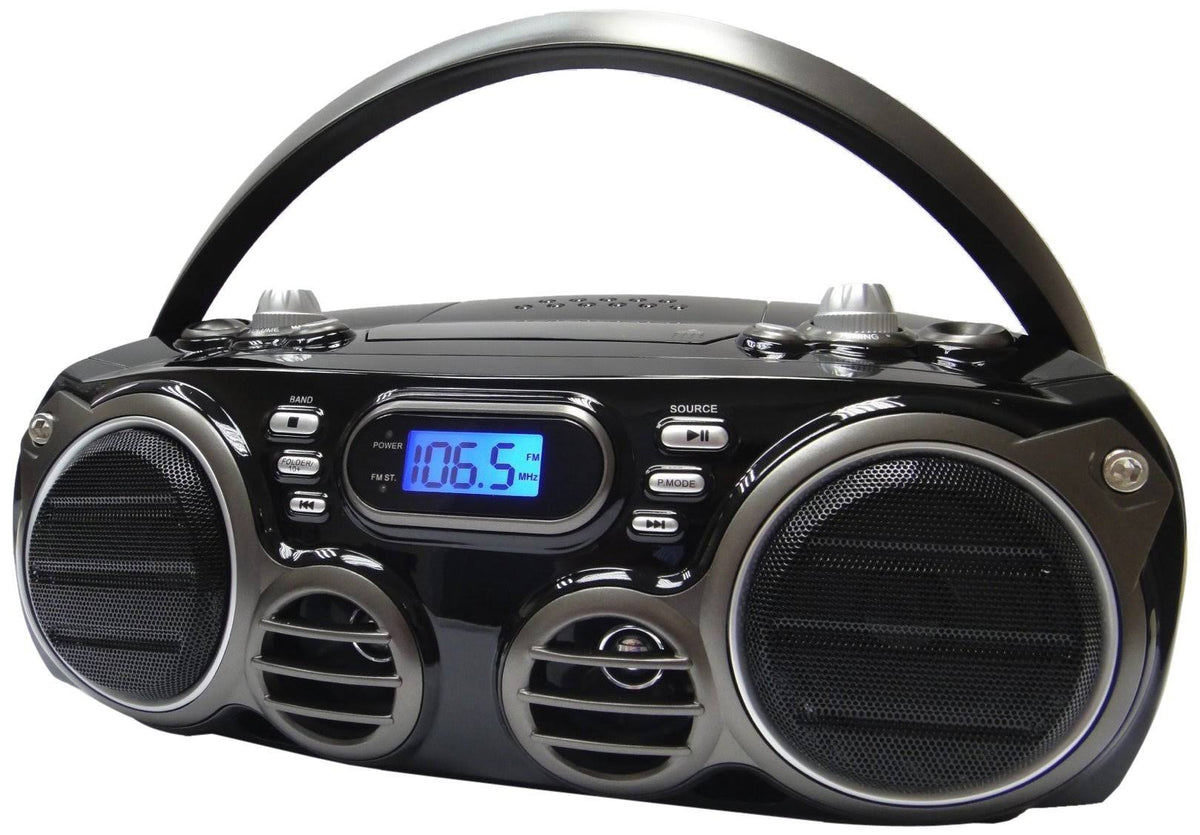 Portable Bluetooth CD Radio Boombox Black I35414