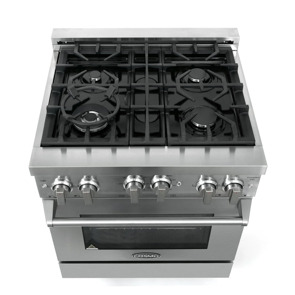 5 Piece Kitchen Appliance Package with Gas Range Range Hood Dishwasher French Door Refrigerator Wine Refrigerator I645