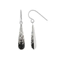 Sterling Silver Multi Black Crystal Teardrop Earrings U569