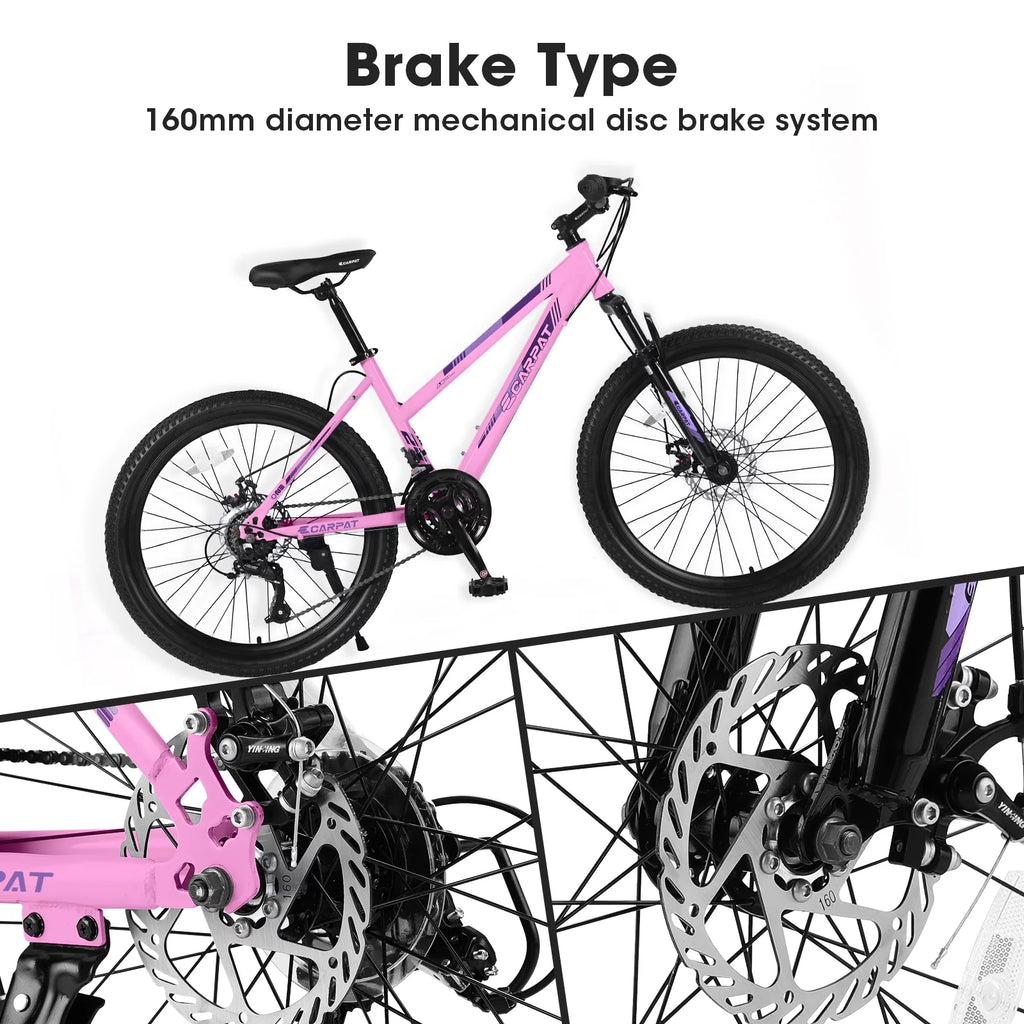 24 inch Mountain Bike with Dual Disc Brakes White Q707649