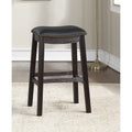 29" Black Faux Leather Saddle Bar Stool Set of 2 X8948