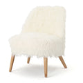 White Faux Fur Accent Chair J294