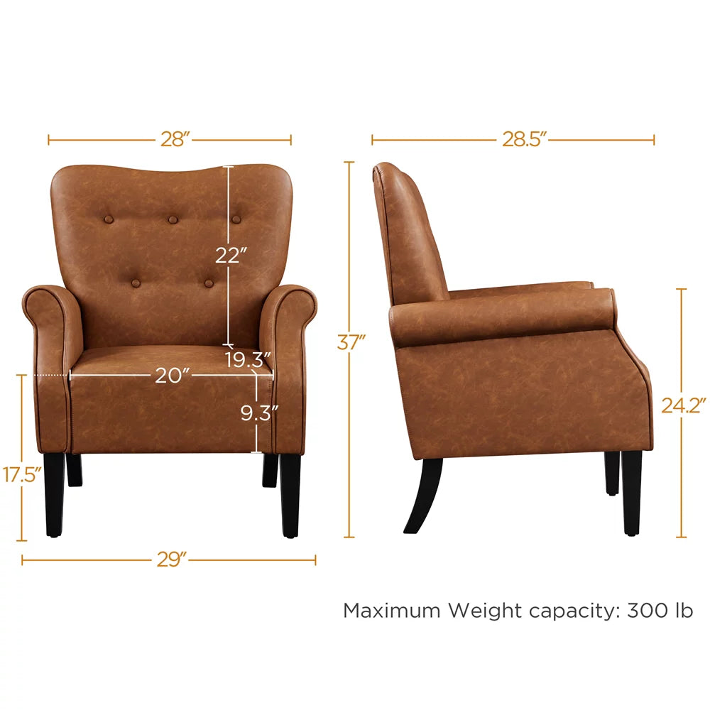 Set of 2 Faux Leather Accent Chair T5171