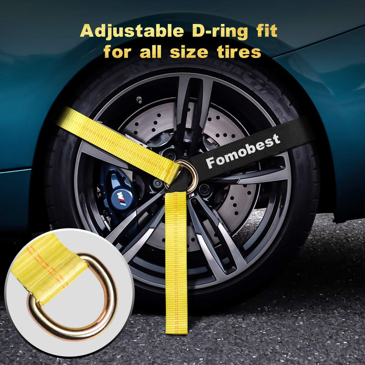 2”x 120'' Vehicle Tie Down Straps with Flat Hooks J47274