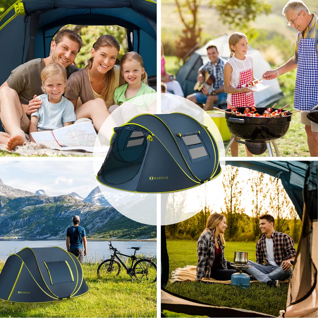 4-Person Waterproof Pop Up Camp Tent W733
