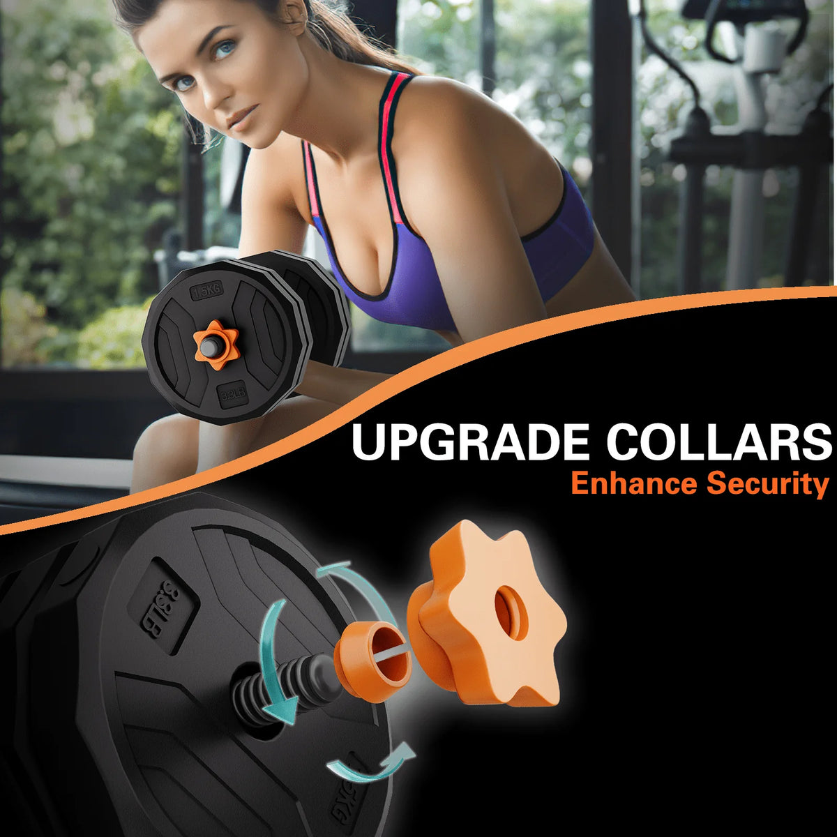 44lb 6-in-1 Adjustable Dumbbells Set with Connector N5930