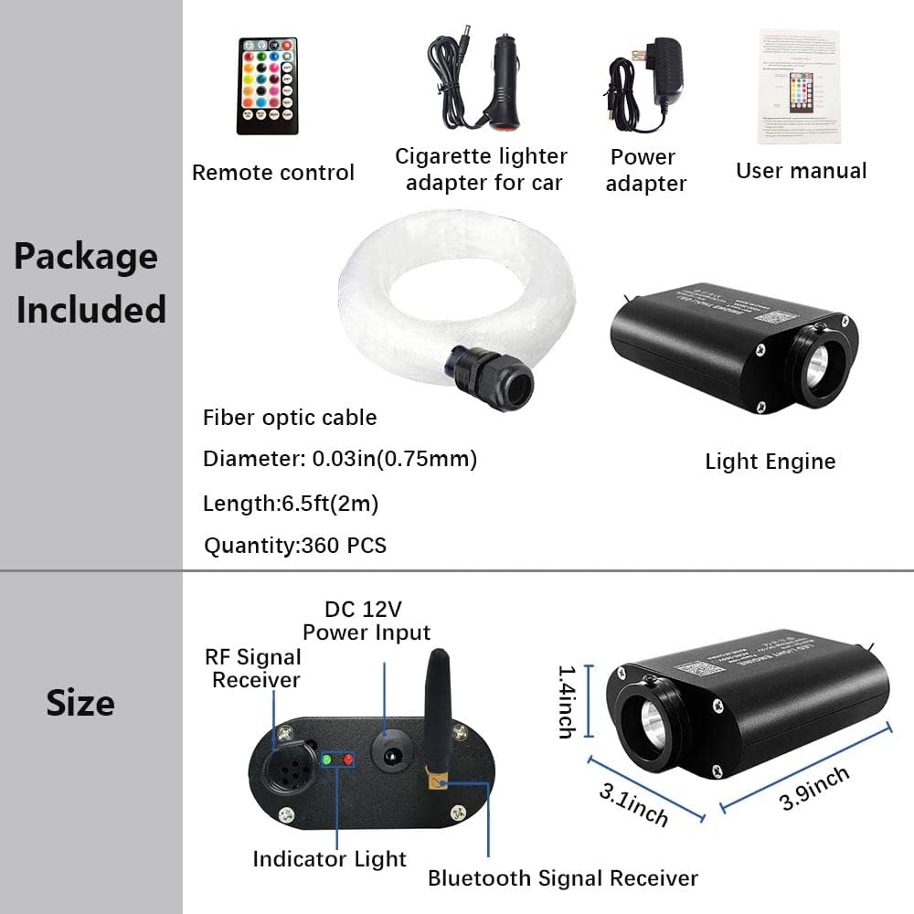 16W RGBW LED Fiber Optic Star Ceiling Light Kit P18479