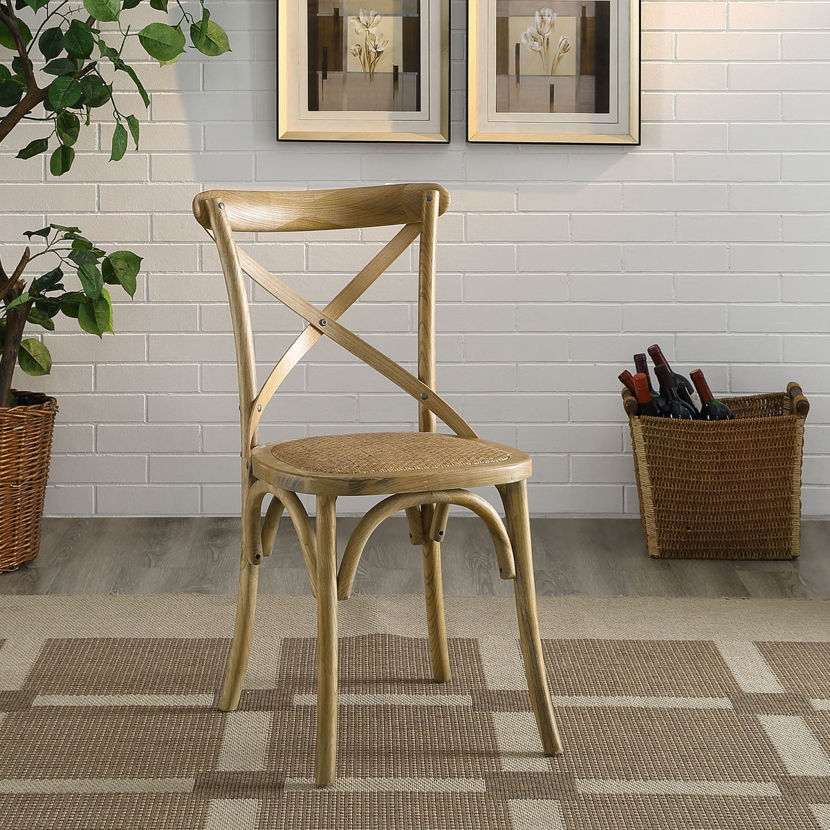 Brown Wood Dining Side Chair J61936