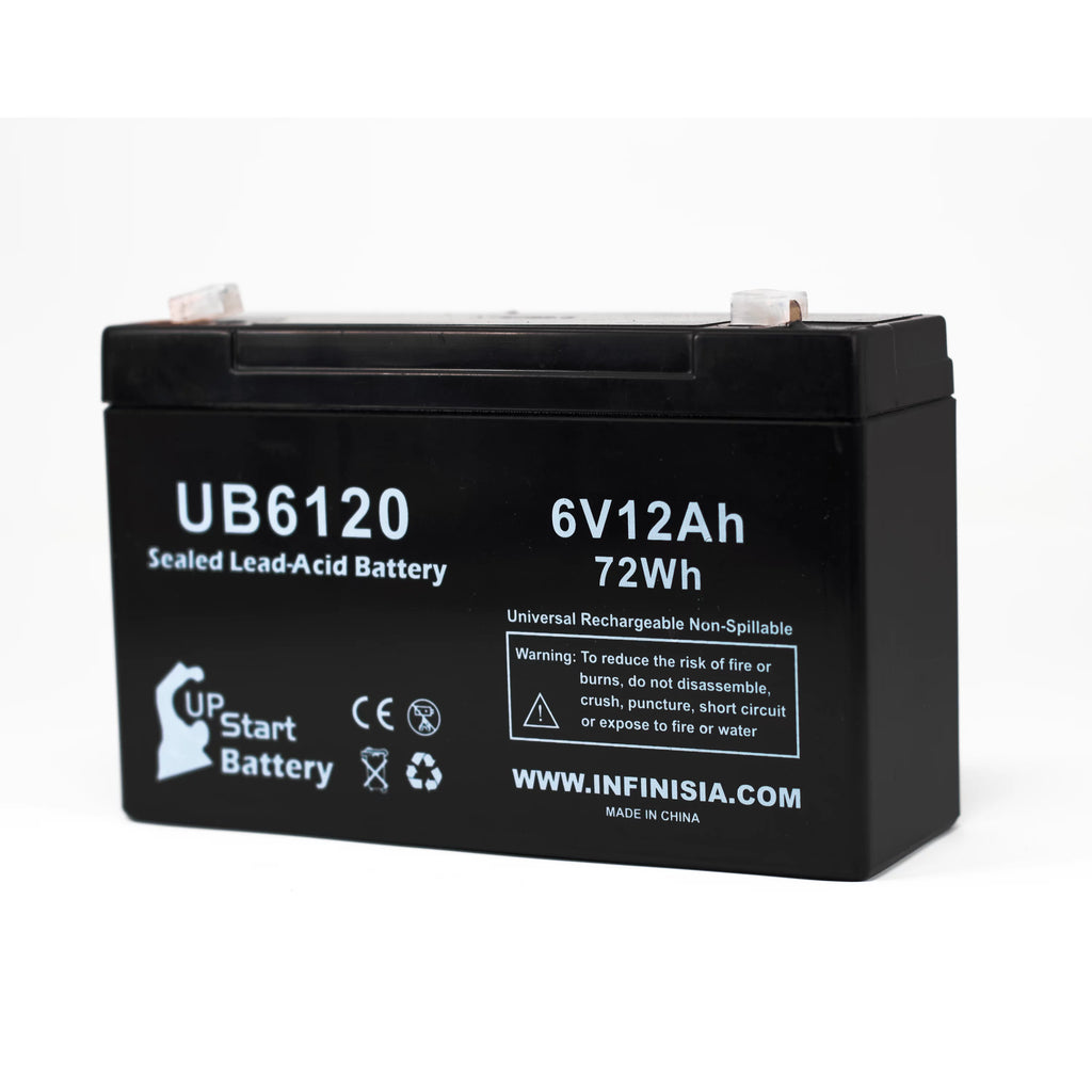 6V 12Ah Sealed Lead Acid Battery with F1 to F2 Terminal Adapters Q94241
