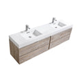 80 in. Double Sink Wall Mount Wood Bathroom Vanity M7714