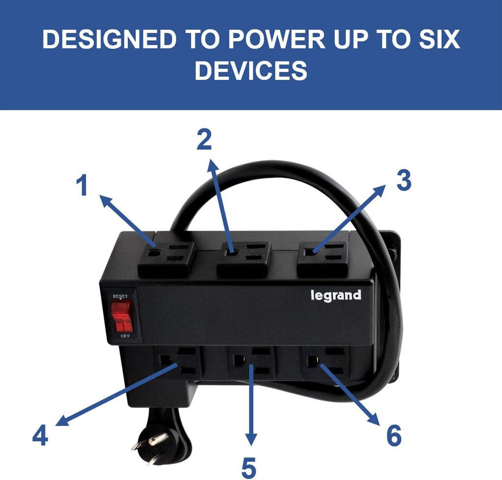 6 Outlets Half Width Power Strip M5706