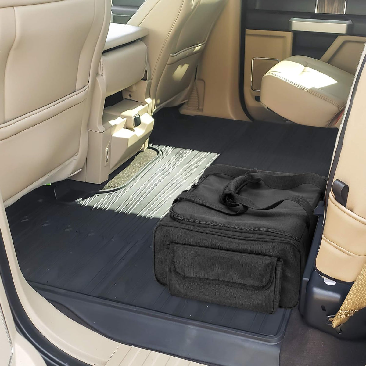 Black Underseat Truck Storage Organizer with Detachable Divider I341