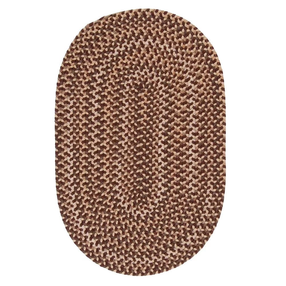 Brown Braided Indoor/Outdoor Area Rug 5' x 8' Oval T408172